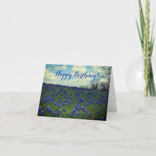 Carte De Remerciements Bluebonnets Fleurs Bleues Texas Anniversaire Flora