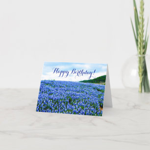 Carte De Remerciements Bluebonnets Fleurs Bleues Texas Anniversaire Flora