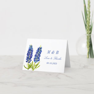 Carte De Remerciements Bluebonnets Texas Blue Floral vintage aquarelle