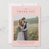 Carte De Remerciements Blush Beautiful Timeless Double Sided Wedding (Devant)