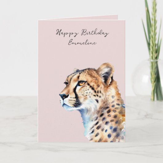 Carte De Remerciements Blush Cheetah (Devant)