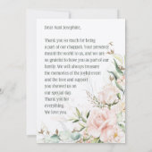 Carte De Remerciements Blush & Green Spring Juif Hébreu Chuppah (Dos)