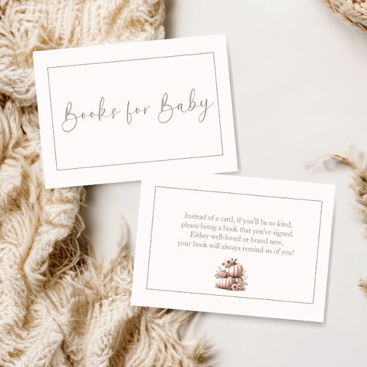 Carte De Remerciements Blush Pink Fall livres Citrouilles pour bébé