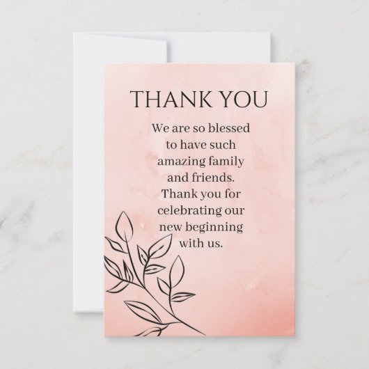 Carte De Remerciements Blush Pink Flat Thank You Card (Devant)