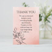 Carte De Remerciements Blush Pink Flat Thank You Card (Debout devant)