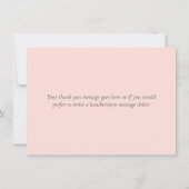 Carte De Remerciements Blush Rose Doré Élégant Feuillage Vert (Dos)