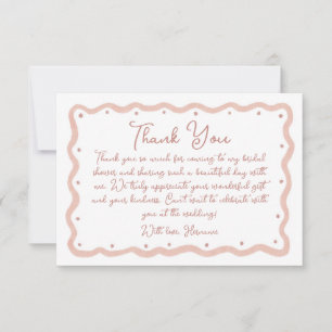Carte De Remerciements Blush Rose Fait Main Salle de Mariage 01