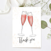 Carte De Remerciements Blush Roseau de Mariage Aquarelle Champagne