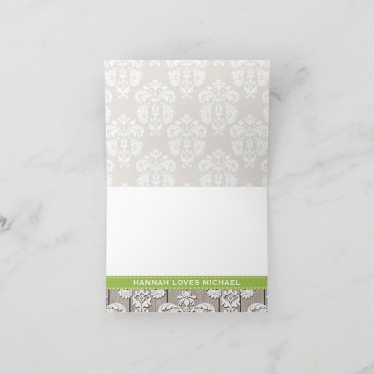 Carte De Remerciements Bocal en verre avec monogramme Hydrangea verte pou (Intérieur)