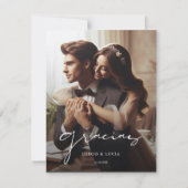 Carte De Remerciements Boda espagnol simple | Photo Mariage moderne Graci (Devant)