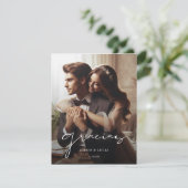 Carte De Remerciements Boda espagnol simple | Photo Mariage moderne Graci (Debout devant)