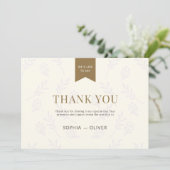 Carte De Remerciements Boda romántico dorado ramas de olivo (Debout devant)