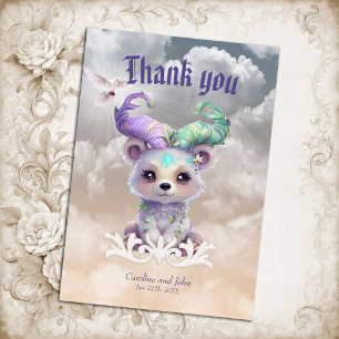 Carte De Remerciements Boeuf magique en parties scintillant pastel.