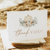 Carte De Remerciements BOHÈME Boho Automne Terracotte Fleur de Citrouille