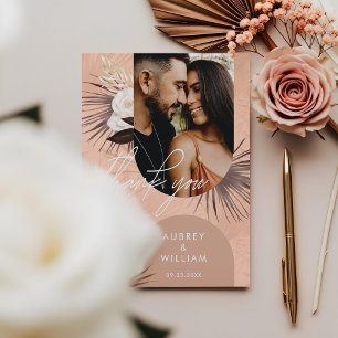 Carte De Remerciements Bohème Chic Moderne Bohème Aquarelle Flore Photo