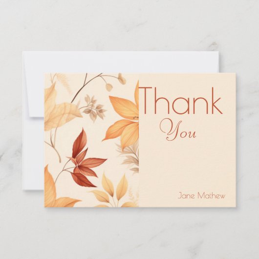 Carte De Remerciements Bohème floral automnal shower de mariage (Devant)