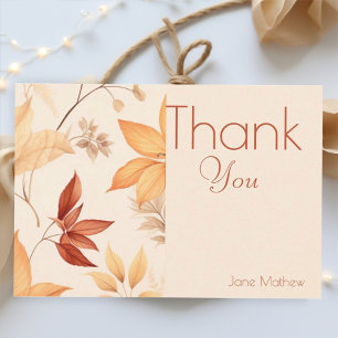 Carte De Remerciements Bohème florale automnale Baby shower de mariag
