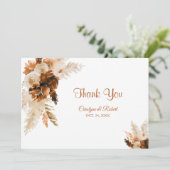 Carte De Remerciements Bohème Rouille Et Mariage De Pampas (Debout devant)