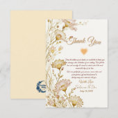 Carte De Remerciements Bohemian, botanical style  (Devant / Derrière)