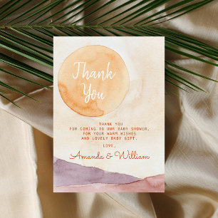 Carte De Remerciements Boho Abstrait Desert and Sunshine Baby shower