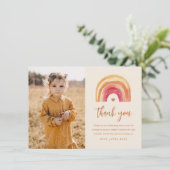 Carte De Remerciements Boho Anniversaire Enfants Photo (Debout devant)