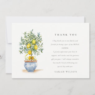 Carte De Remerciements Boho Aquarelle Arbre de Citron Jaune Baby Shower