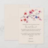 Carte De Remerciements Boho Aquarelle Fleur Sauvage Brunch de Mariée Beig (Devant / Derrière)