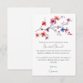 Carte De Remerciements Boho Aquarelle Fleurs Sauvages Brunch de Mariage B (Devant / Derrière)