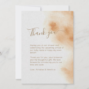 Carte De Remerciements Boho Aquarelle moderne Tie Dye Baby shower beige