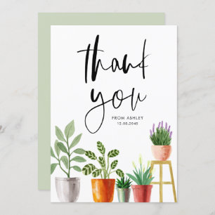 Carte De Remerciements Boho Aquarelle Posée Ménages Anniversaire