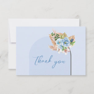 Carte De Remerciements Boho Arch Pampass Herbe Floral Oh Boy Baby shower