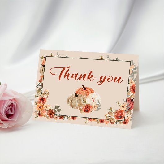 Carte De Remerciements Boho automne Pumpkin Shower de Mariage