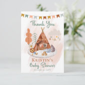 Carte De Remerciements Boho Baby Boy Teepee | Baby shower jouets (Debout devant)