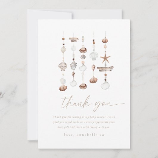 Carte de remerciements Boho Beach Shell (Devant)