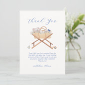 Carte De Remerciements Boho Bear Bassinet Toy Baby shower (Debout devant)