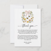 Carte De Remerciements Boho Bee & Wildflower Baby Shower (Devant)