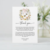 Carte De Remerciements Boho Bee & Wildflower Baby Shower (Debout devant)