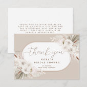 Carte De Remerciements Boho Blanc et Fleurs Séchées Neutres (Devant / Derrière)