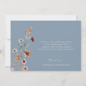 Carte De Remerciements Boho bleu Dusty (Dos)