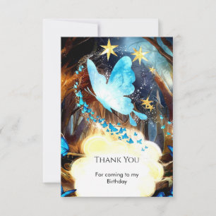 Carte De Remerciements Boho Blue Butterfly Anniversaire