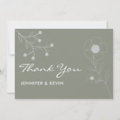 Carte De Remerciements Boho Botanique Sage Vert Fleur sauvage Mariage (Devant)