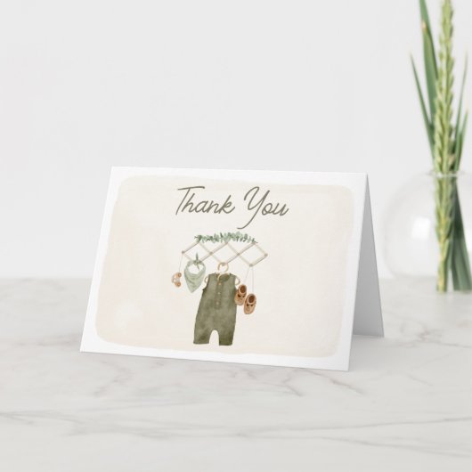 Carte De Remerciements Boho Boy Baby Clothes Baby Shower (Devant)