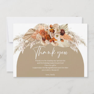 Carte De Remerciements Boho brûlé orange terre cuite arche florale de cui