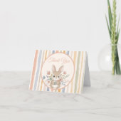 Carte De Remerciements Boho Bunny Watercolor Stripe  (Devant)