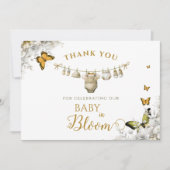 Carte De Remerciements Boho Butterfly Baby in Bloom (Devant)