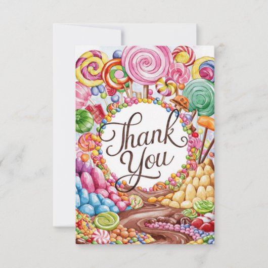 Carte de remerciements Boho Candyland modifiable (Devant)