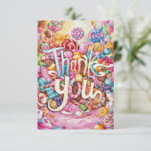 Carte de remerciements Boho Candyland modifiable (Debout devant)