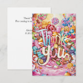 Carte de remerciements Boho Candyland modifiable (Devant / Derrière)