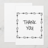 Carte De Remerciements Boho Casual (Devant / Derrière)