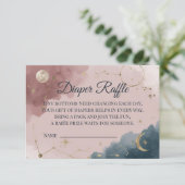 Carte De Remerciements Boho Celestial Diaper Raffle Card | Gold Moon (Debout devant)
